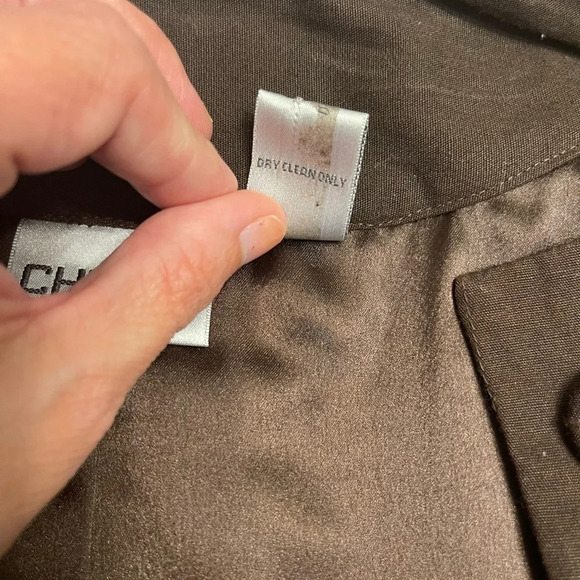 CHICO’S Textured Ribbon Stitch Chocolate Brown Beaded Jacket Size 2 / Medium‎ - Picture 8 of 9